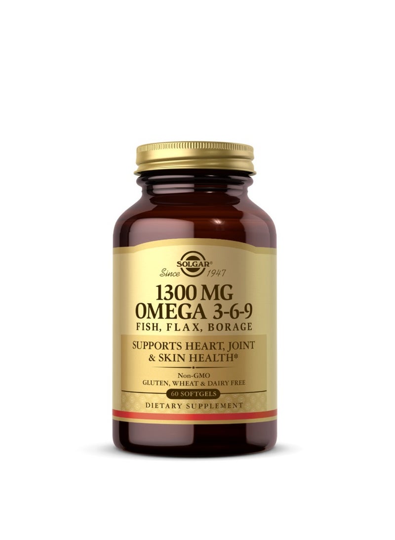 Solgar Omega-3-6-9, 60 Softgels, 1300 mg