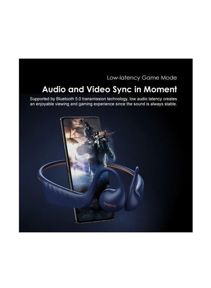 Open Circlet Open-ear Headphones wireless with up to 13 hrs playtime and ENC Blue