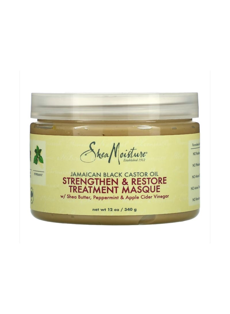 SheaMoisture Jamaican Black Castor Oil Strengthen And Restore Treatment Masque 12 oz 340grams  - Image 1