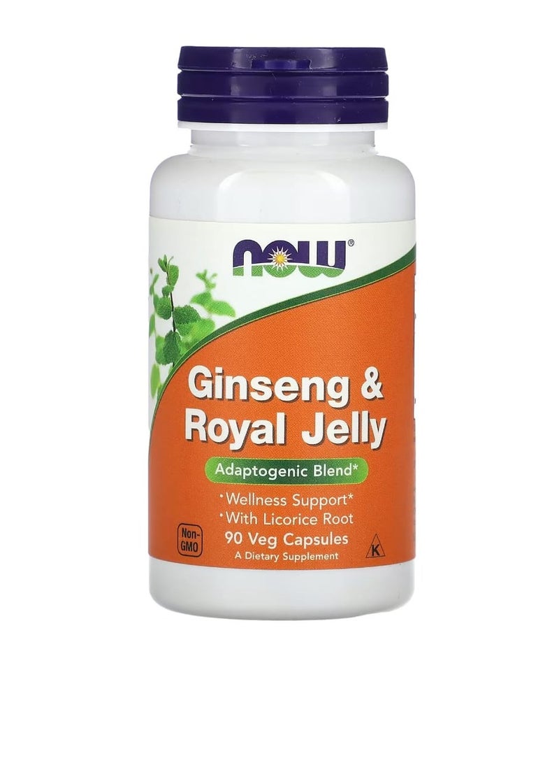 ناو فودز كبسولات الجنسنج وغذاء ملكات النحل 90 كبسولة - Image 1