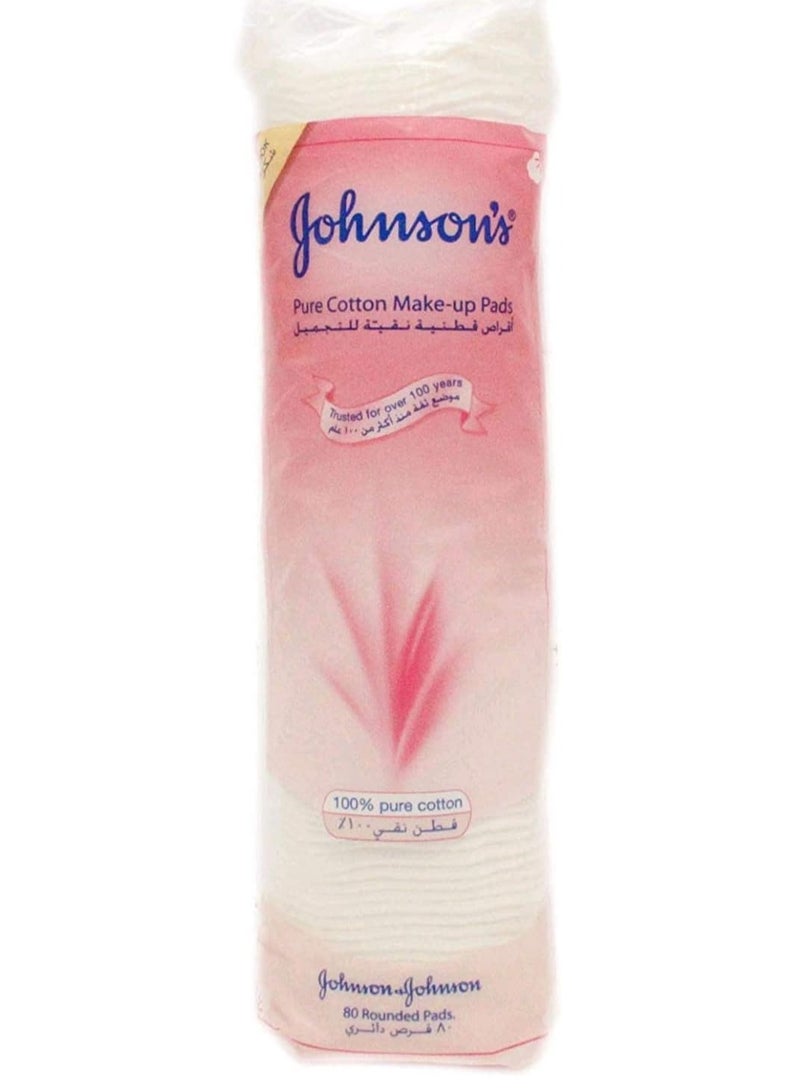 جونسون مناديل مكياج من القطن الخالص عبوة 80 قطعة