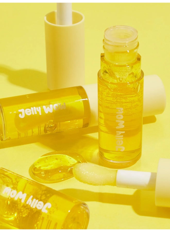 Jelly Wow Hydrating Non-Sticky Lip Oil Moisturizing Plumping Lip Gloss Grapefruit Glow