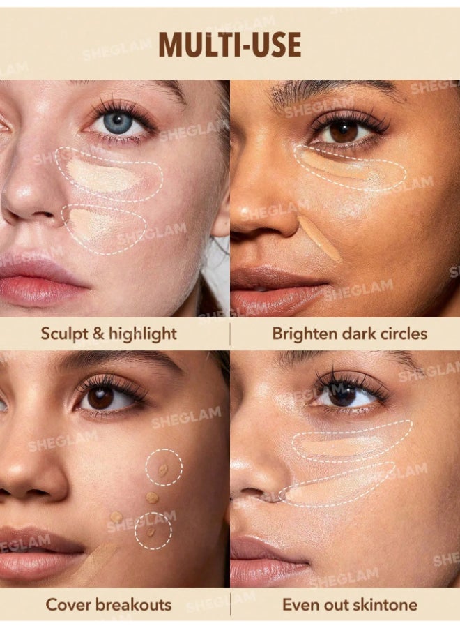 SHEGLAM - Perfect Skin High Coverage Concealer Honey - Image 1