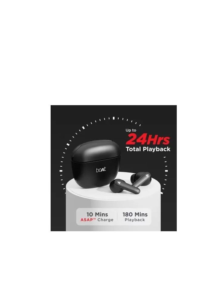 boAt - boAt Airdopes 115 with ENx & Beast Mode, upto 24 Hrs Playback and ASAP Charge Bluetooth Headset (Active Black, True Wireless) Black - Image 1