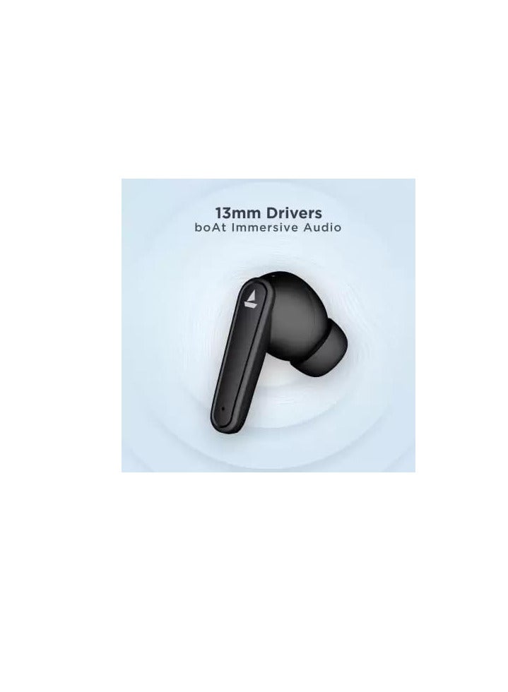 boAt - boAt Airdopes 115 with ENx & Beast Mode, upto 24 Hrs Playback and ASAP Charge Bluetooth Headset (Active Black, True Wireless) Black - Image 1