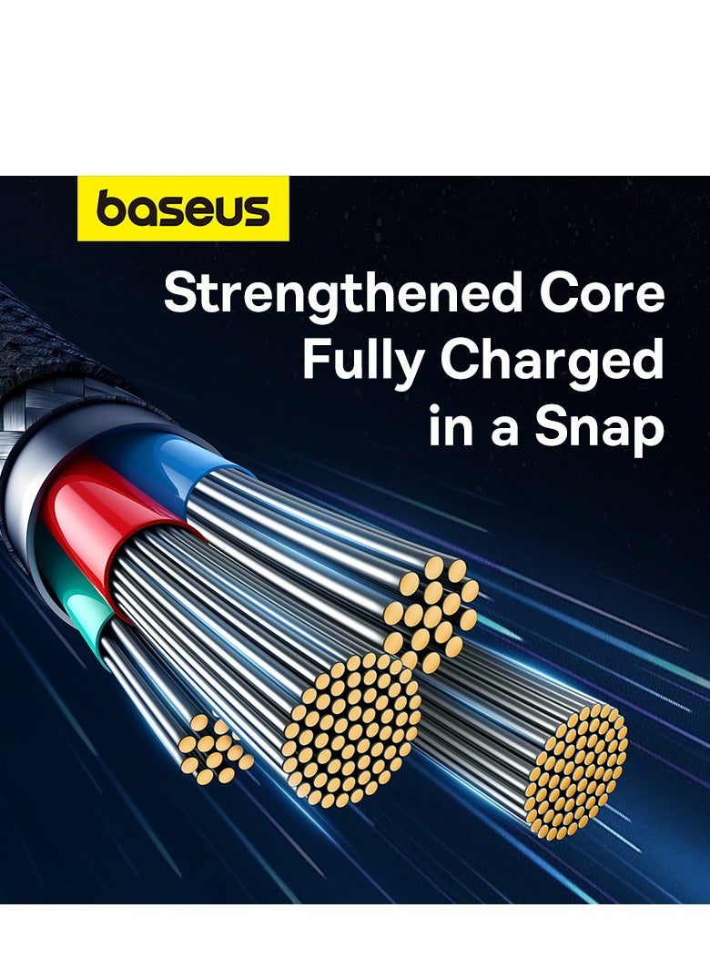 Baseus - USB-A to Lightning Cable, Aramid Fiber Unbreakable Series (1m) 2.4A iPhone Fast Charger Cable Nylon Braided USB To iPhone Cord For iPhone 14/13/13Pro/13ProMax/12/12Pro/12ProMax/11/11Pro/XS Black - Image 1