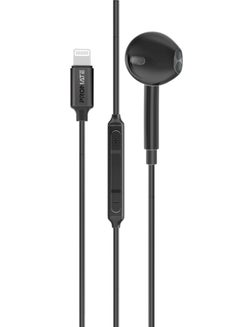 PROMATE Mono Earbuds With Lightning Connector, Ergonomic Mfi Certified HD Mono Earphone With Mic, Noise Isolation, Call Function, And In-Line Volume Control For iPhone 16, iPad Air, iPod, Monopod-LT - Black  - Image 1