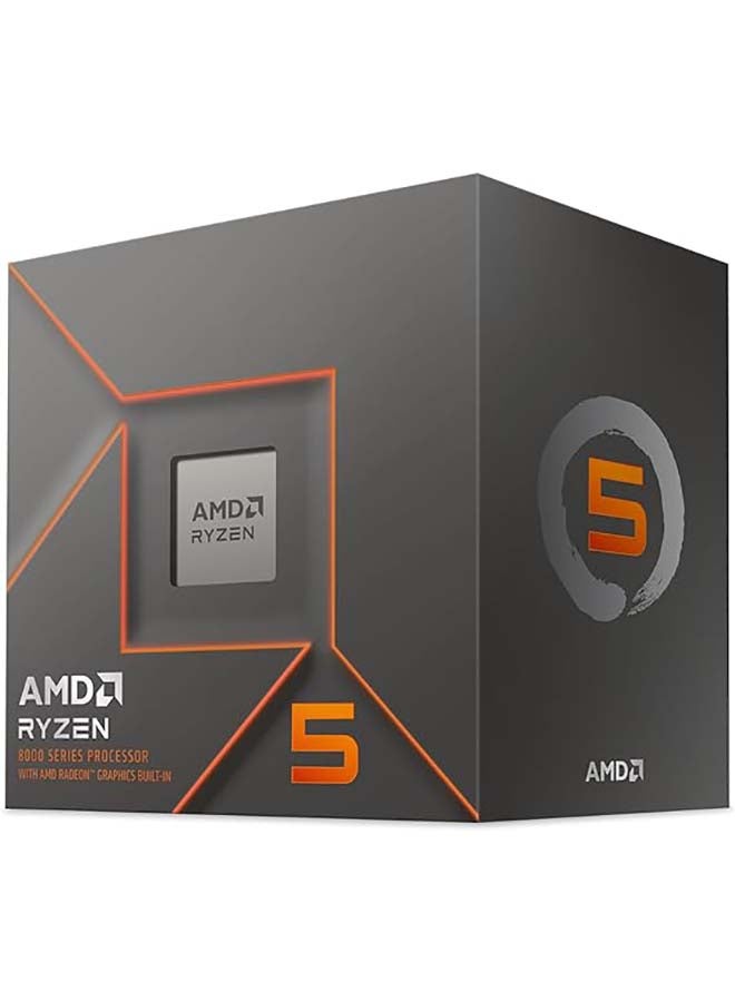 AMD - Ryzen 5 8500G: AMD Ryzen 5 8000 G-Series Desktop Processors With Radeon Graphics, 6 Cores, 12 Threads, Up To 5.0GHz, 16MB L3 Cache, AMD Radeon 740M 4 Core 2800 MHz, TSMC 4nm FinFET Grey - Image 1