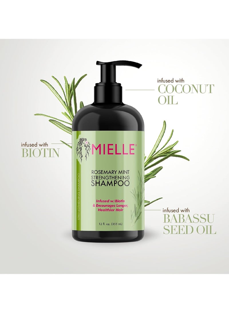 MIELLE Organics Rosemary Mint Strengthening Set 2 Oils + Shampoo Infused With Biotin Cleanses And Helps Strengthen Weak And Brittle Hair 473ml  - Image 3