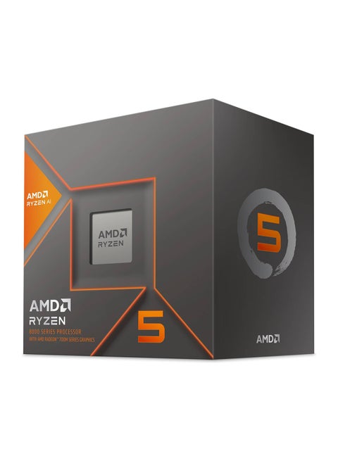 معالج سطح المكتب Ryzen 5 8600G 4.3 جيجا هرتز AM5، 6 نواة و12 خيط، ساعة تعزيز قصوى 5 جيجا هرتز، ذاكرة تخزين مؤقت 6 ميجابايت L2 و16 ميجابايت L3، AMD Radeon 760M، فتحات Dual CH DDR5-5200 وذاكرة ماكس 256 جيجا بايت رمادي