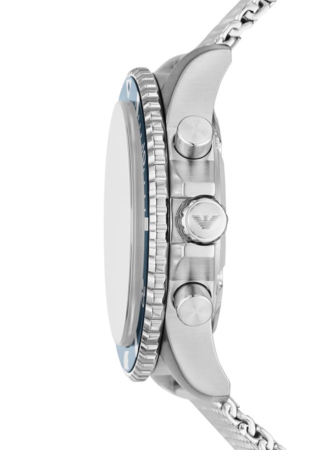 امبوريو ارماني ساعة يد أنالوج دائرية الشكل من الفولاذ المقاوم للصدأ AR11587 - 43 مم - Image 3