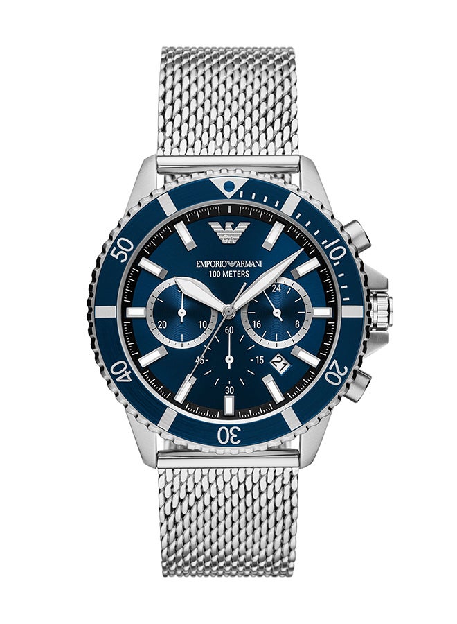 امبوريو ارماني ساعة يد أنالوج دائرية الشكل من الفولاذ المقاوم للصدأ AR11587 - 43 مم - Image 1