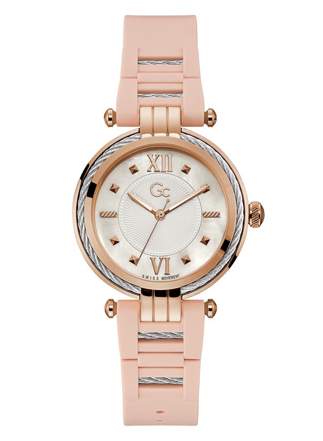 Gc - Women's Analog Round Shape Silicone Wrist Watch Y42003L7-36Mm - Image 1