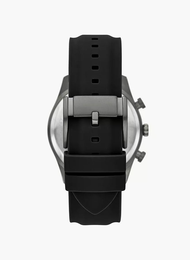 FOSSIL Men's Analog Round Shape Silicone Wrist Watch - Image 2