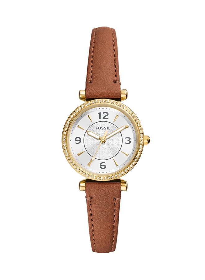 FOSSIL Women's Analog Round Shape Leather Wrist Watch ES5297 - 28 Mm  - Image 1