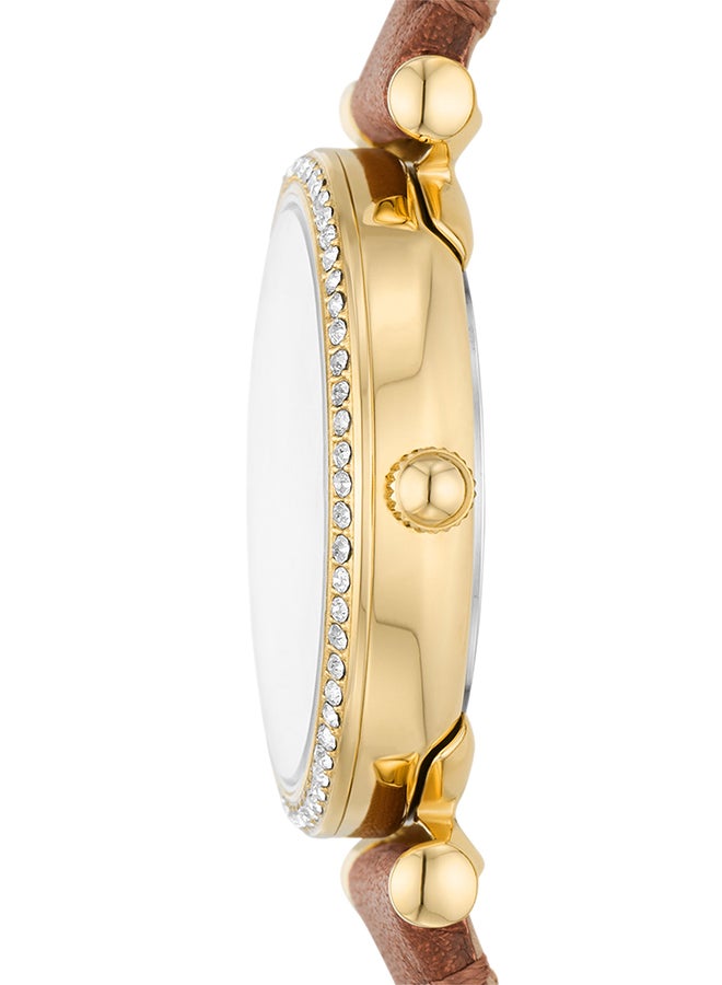 FOSSIL Women's Analog Round Shape Leather Wrist Watch ES5297 - 28 Mm  - Image 3