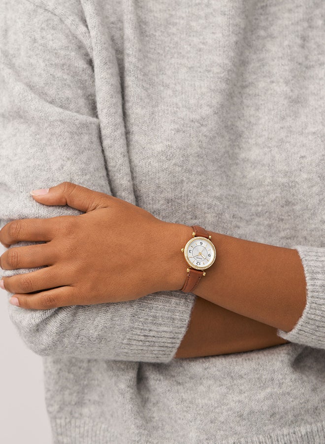 FOSSIL Women's Analog Round Shape Leather Wrist Watch ES5297 - 28 Mm  - Image 4