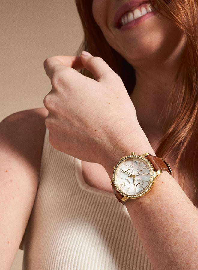 FOSSIL Women's Analog Round Shape Leather Wrist Watch ES5278 - 36 Mm - Image 4