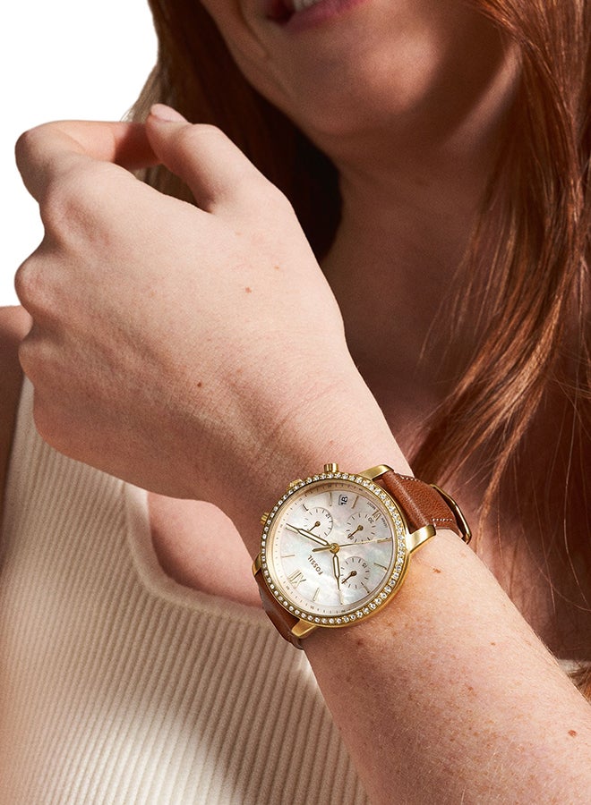 FOSSIL Women's Analog Round Shape Leather Wrist Watch ES5278 - 36 Mm - Image 5