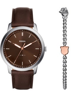 FOSSIL Men's Analog Round Shape Leather Wrist Watch FS6019SET - 44 Mm  - Image 1