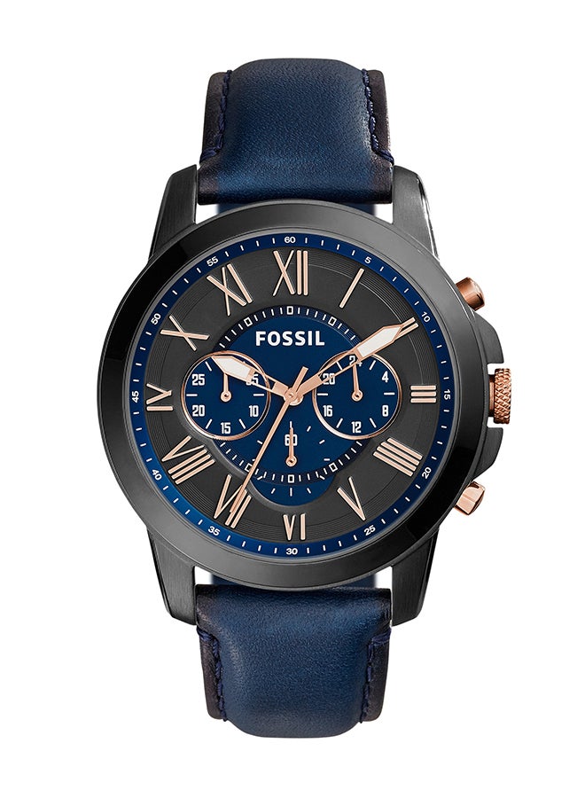 FOSSIL - Men's Analog Round Shape Leather Wrist Watch - Image 1