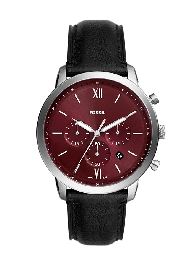 فوسيل ساعة يد جلدية أنالوج دائرية الشكل FS6016 - 44 مم - Image 1