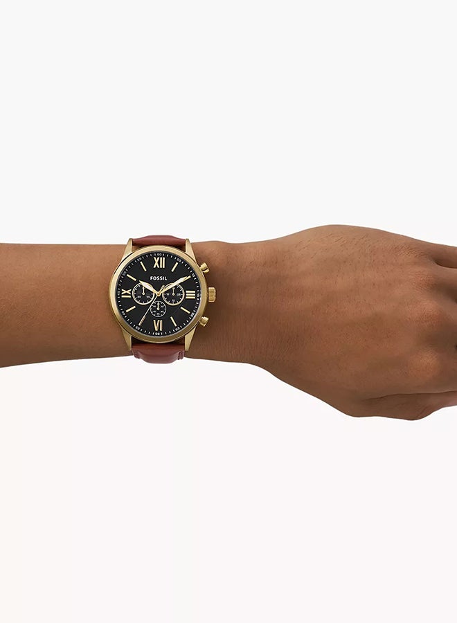 FOSSIL Men's Analog Round Shape Leather Wrist Watch BQ2261 - 48 Mm  - Image 2