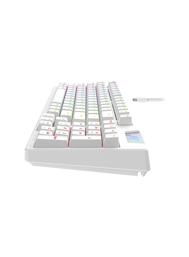 havit - Gamenote KB885L Mechanical Keyboard, White - 50 Million Keystroke Lifespan, Customised RGB Backlit, Gasket Structure Design, Separable Design of Keyboard & Cable, All Keys Role Over | HVKB-KB885L-WH - Image 1