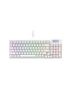 Gamenote KB885L Mechanical Keyboard, White - 50 Million Keystroke Lifespan, Customised RGB Backlit, Gasket Structure Design, Separable Design of Keyboard & Cable, All Keys Role Over | HVKB-KB885L-WH