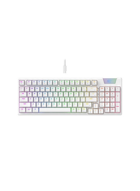 Gamenote KB885L Mechanical Keyboard, White - 50 Million Keystroke Lifespan, Customised RGB Backlit, Gasket Structure Design, Separable Design of Keyboard & Cable, All Keys Role Over | HVKB-KB885L-WH