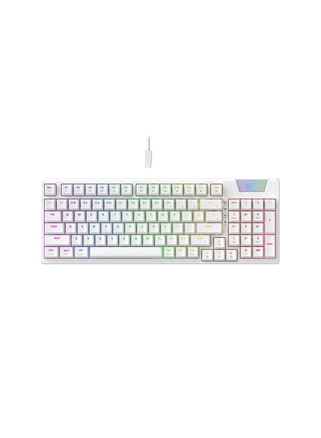 havit - Gamenote KB885L Mechanical Keyboard, White - 50 Million Keystroke Lifespan, Customised RGB Backlit, Gasket Structure Design, Separable Design of Keyboard & Cable, All Keys Role Over | HVKB-KB885L-WH - Image 1