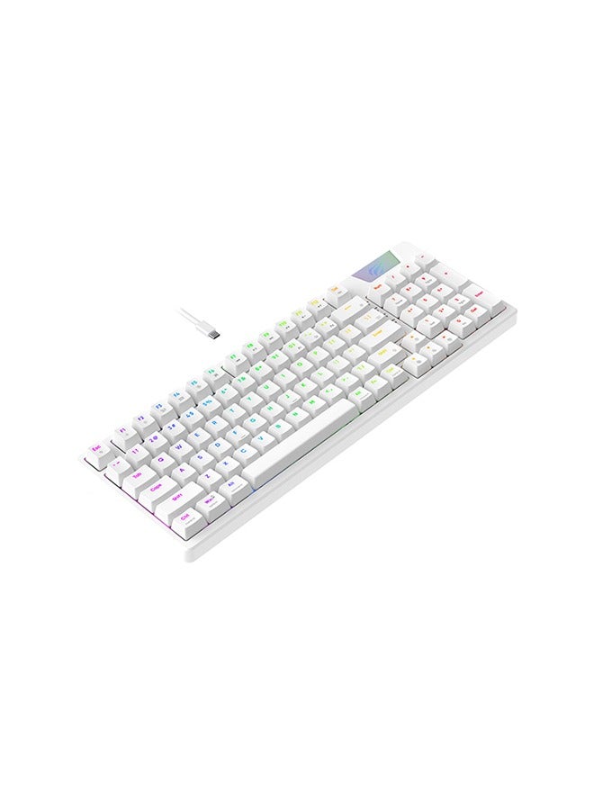 havit - Gamenote KB885L Mechanical Keyboard, White - 50 Million Keystroke Lifespan, Customised RGB Backlit, Gasket Structure Design, Separable Design of Keyboard & Cable, All Keys Role Over | HVKB-KB885L-WH - Image 1