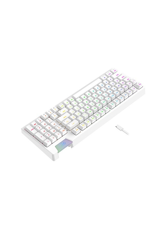 havit - Gamenote KB885L Mechanical Keyboard, White - 50 Million Keystroke Lifespan, Customised RGB Backlit, Gasket Structure Design, Separable Design of Keyboard & Cable, All Keys Role Over | HVKB-KB885L-WH - Image 1