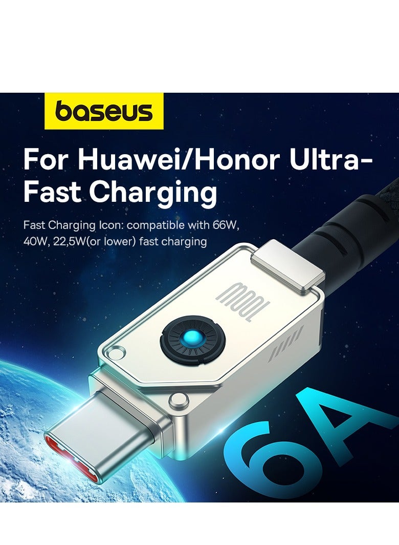 Baseus - USB To USB C Cable 100W Fast Charging Cable, (1m) Heavy-Duty Unbreakable Aramid Fiber Braided Cable, Supports Data Transfer For Huawei/iPhone 15 Series/MacBook M3 M2 M1/iPad/Samsung And More White / Grey - Image 1
