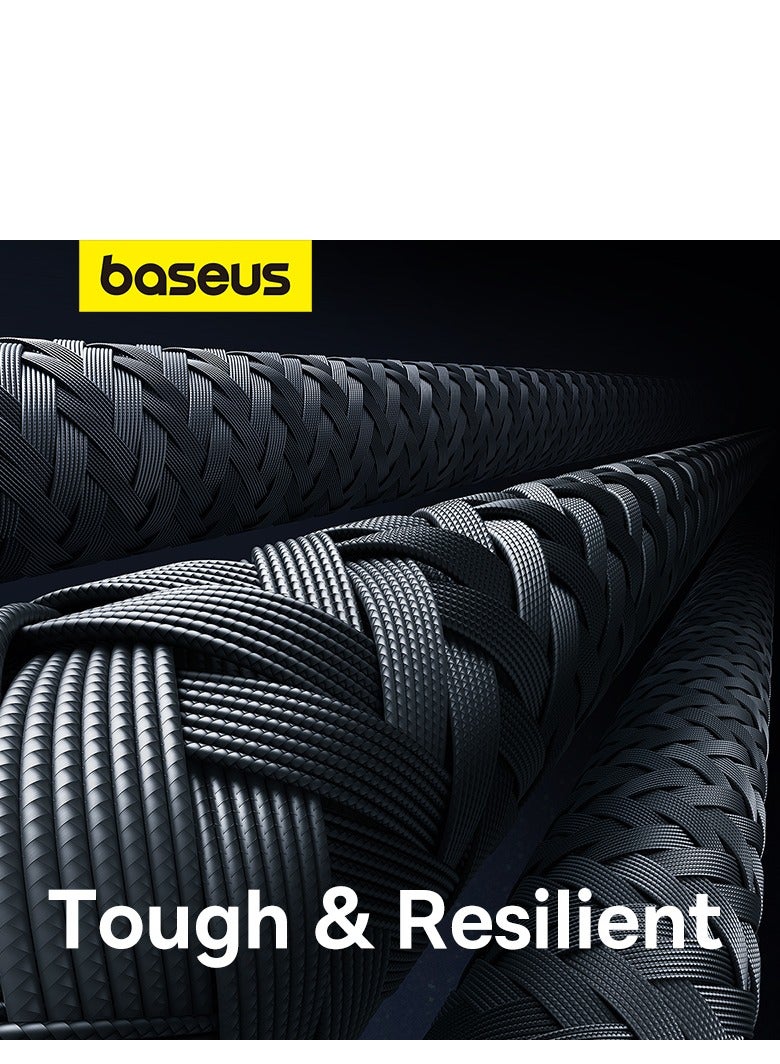 Baseus USB To USB C Cable 100W Fast Charging Cable, (1m) Heavy-Duty Unbreakable Aramid Fiber Braided Cable, Supports Data Transfer For Huawei/iPhone 15 Series/MacBook M3 M2 M1/iPad/Samsung And More Black  - Image 5