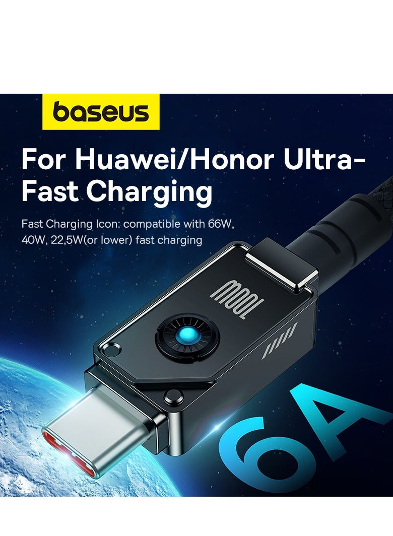 Baseus USB To USB C Cable 100W Fast Charging Cable, (1m) Heavy-Duty Unbreakable Aramid Fiber Braided Cable, Supports Data Transfer For Huawei/iPhone 15 Series/MacBook M3 M2 M1/iPad/Samsung And More Black  - Image 3