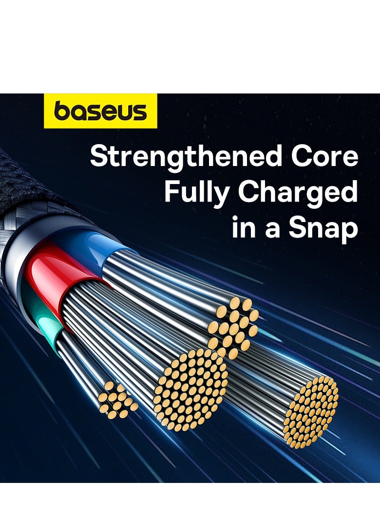 Baseus - USB-A To Lightning Cable, Aramid Fiber Unbreakable Series (1m) 2.4A iPhone Fast Charger Cable Nylon Braided USB To iPhone Cord For iPhone 14/13/13Pro/13ProMax/12/12Pro/12ProMax/11/11Pro/XS White/Grey - Image 1