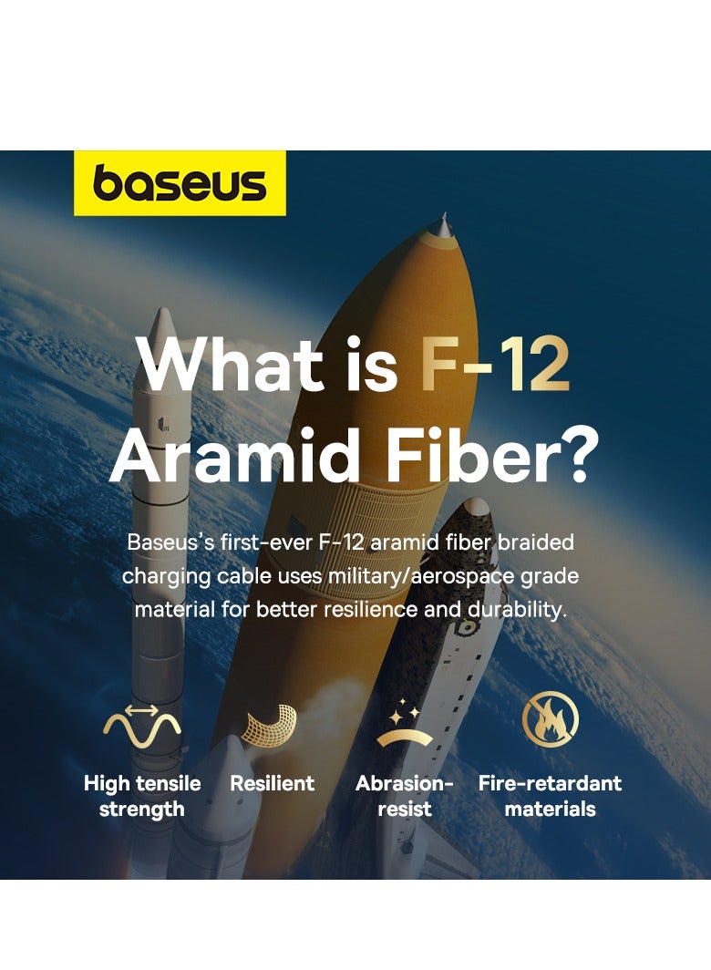 بيسوس كابل USB C إلى Lightning، سلسلة ألياف الأراميد غير القابلة للكسر (2 متر) كابل شحن سريع 20 وات PD iPhone، سلك من النايلون المضفر من النوع C إلى iPhone لـ iPhone 14/13/13Pro/13ProMax/12/12Pro/12ProMax/11/11Pro/XS  - Image 3
