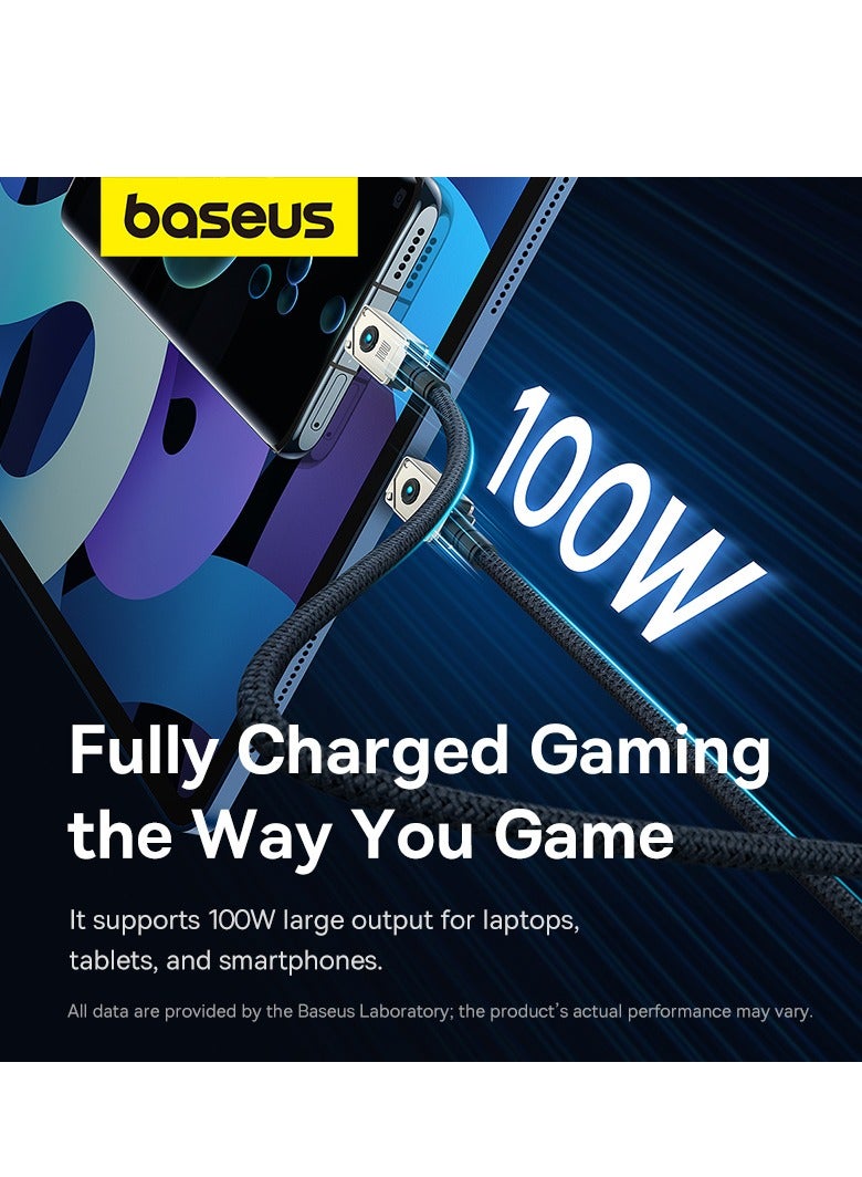 بيسوس كابل USB C إلى USB C كابل شحن سريع 100 وات، (1 متر) كابل مضفر من ألياف الأراميد غير قابل للكسر، يدعم نقل البيانات لسلسلة iPhone 15/MacBook M3 M2 M1/iPad/Samsung/Oneplus والمزيد - Image 2