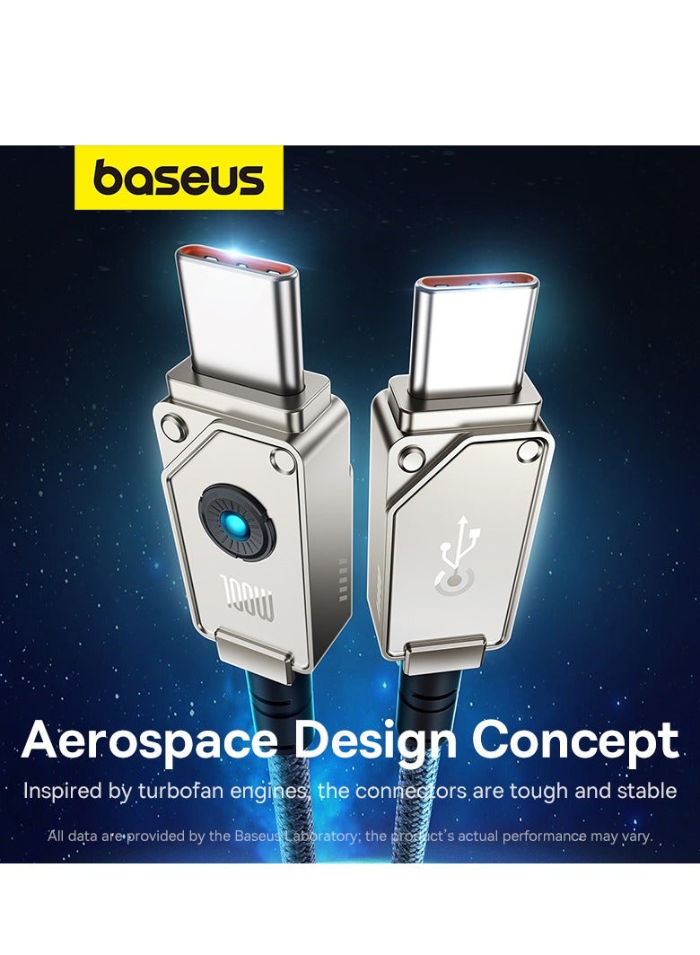 بيسوس كابل USB C إلى USB C كابل شحن سريع 100 وات، (1 متر) كابل مضفر من ألياف الأراميد غير قابل للكسر، يدعم نقل البيانات لسلسلة iPhone 15/MacBook M3 M2 M1/iPad/Samsung/Oneplus والمزيد - Image 5