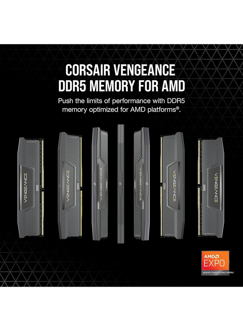 CORSAIR VENGEANCE RGB 32GB (2x16GB) DDR5 Desktop Memory Kit, 6400MHz Memory Speed, 36-48-48-104 CAS Latency, Intel XMP 3.0, 1.40 Voltage, 288 Pin, Dynamic Multi-Zone RGB, Black | CMH32GX5M2B6400C36  - Image 2