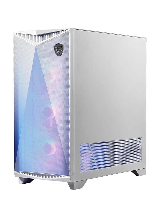 MSI - MPG GUNGNIR 300R Airflow White Mid-Tower Gaming PC Case with Mesh Front Panel and RGB Lighting - ATX Motherboard Compatibility, Tempered Glass Side Panel, Pre-Installed Fans White - Image 1
