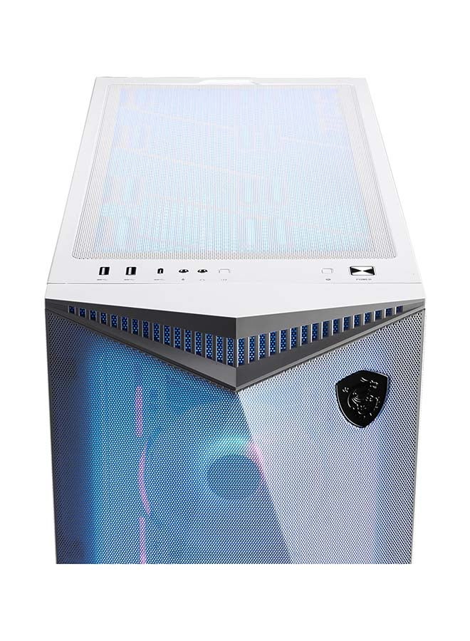 MSI - MPG GUNGNIR 300R Airflow White Mid-Tower Gaming PC Case with Mesh Front Panel and RGB Lighting - ATX Motherboard Compatibility, Tempered Glass Side Panel, Pre-Installed Fans White - Image 1