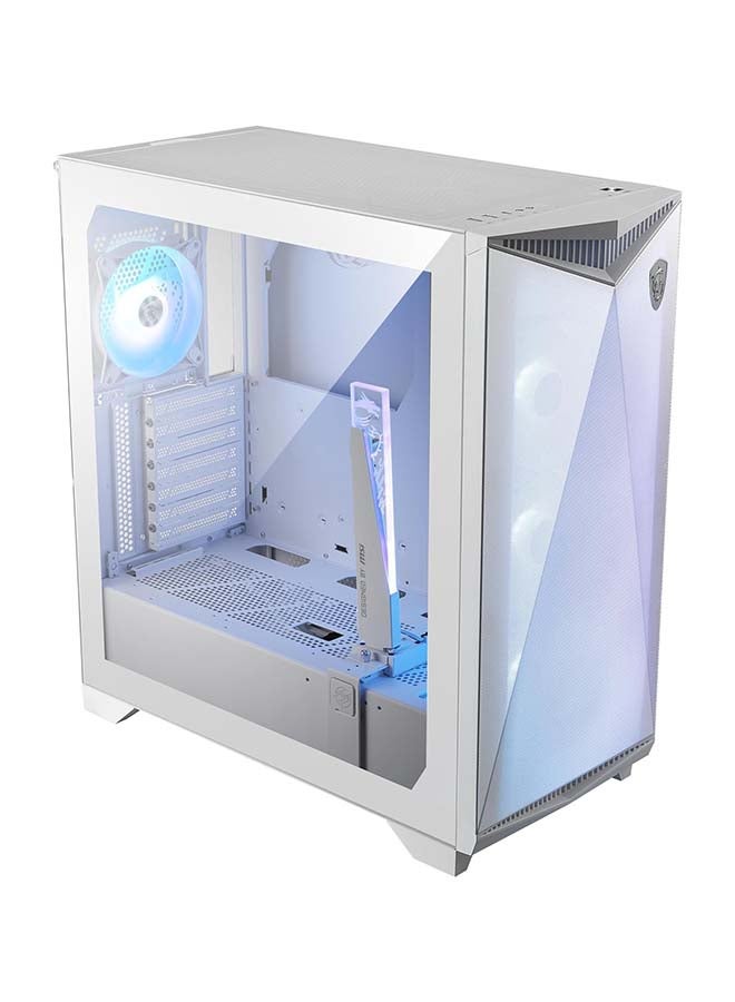 MSI - MPG GUNGNIR 300R Airflow White Mid-Tower Gaming PC Case with Mesh Front Panel and RGB Lighting - ATX Motherboard Compatibility, Tempered Glass Side Panel, Pre-Installed Fans White - Image 1