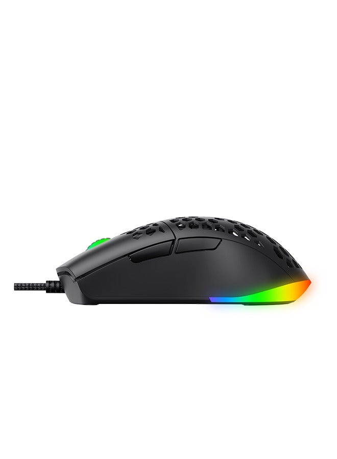 havit MS1036 RGB Gaming Mouse - Precision Optical Sensor, Customizable DPI, Ergonomic Design, Programmable Buttons, and Dynamic RGB Lighting for PC Gamers | HVMS-MS1036-BK - Image 3