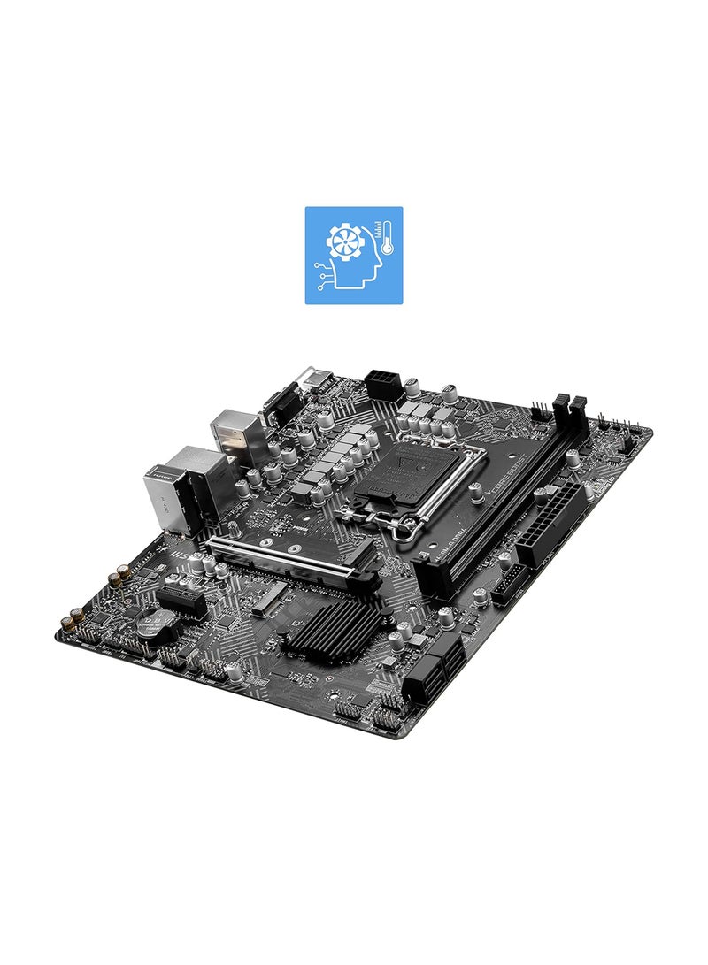 PRO H610M-G WIFI DDR4 LGA 1700 mATX Motherboard, Intel H610 Chipset, 2x DDR4 Slots / 64GB Max Mmeory, Wi-Fi 5, Bluetooth 4.2, 1x PCIe x16, HDMI / DP / VGA / USB 3.2 /2.0 | 911-7D46-031 Black