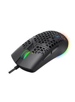 havit Wired Gaming Mouse With RGB Lighting Ultra Lightweight Honeycomb Design Adjustable 7200 DPI And 7 Programmable Buttons  - Image 4