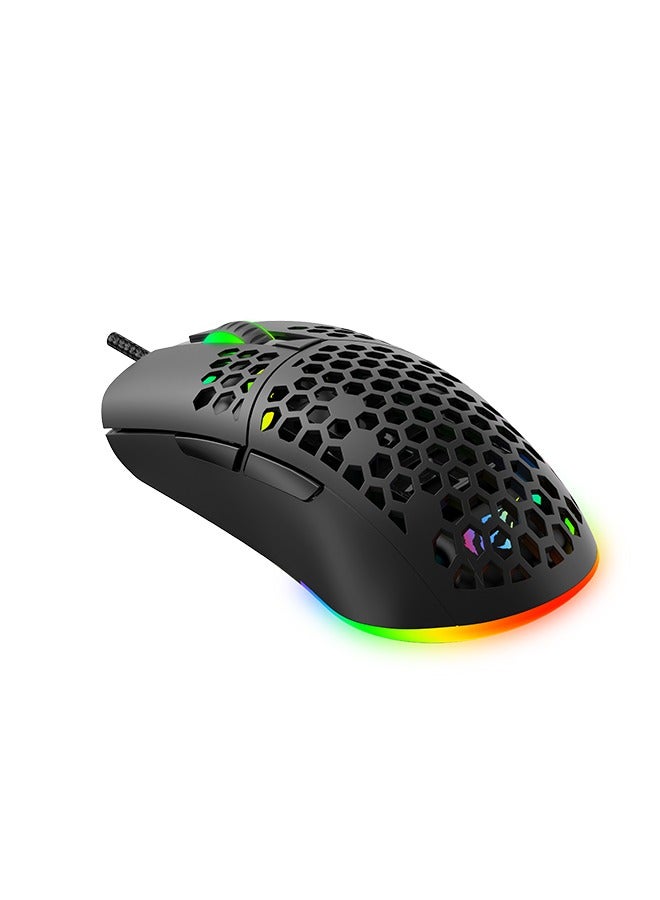 havit - Wired Gaming Mouse With RGB Lighting Ultra Lightweight Honeycomb Design Adjustable 7200 DPI And 7 Programmable Buttons - Image 1
