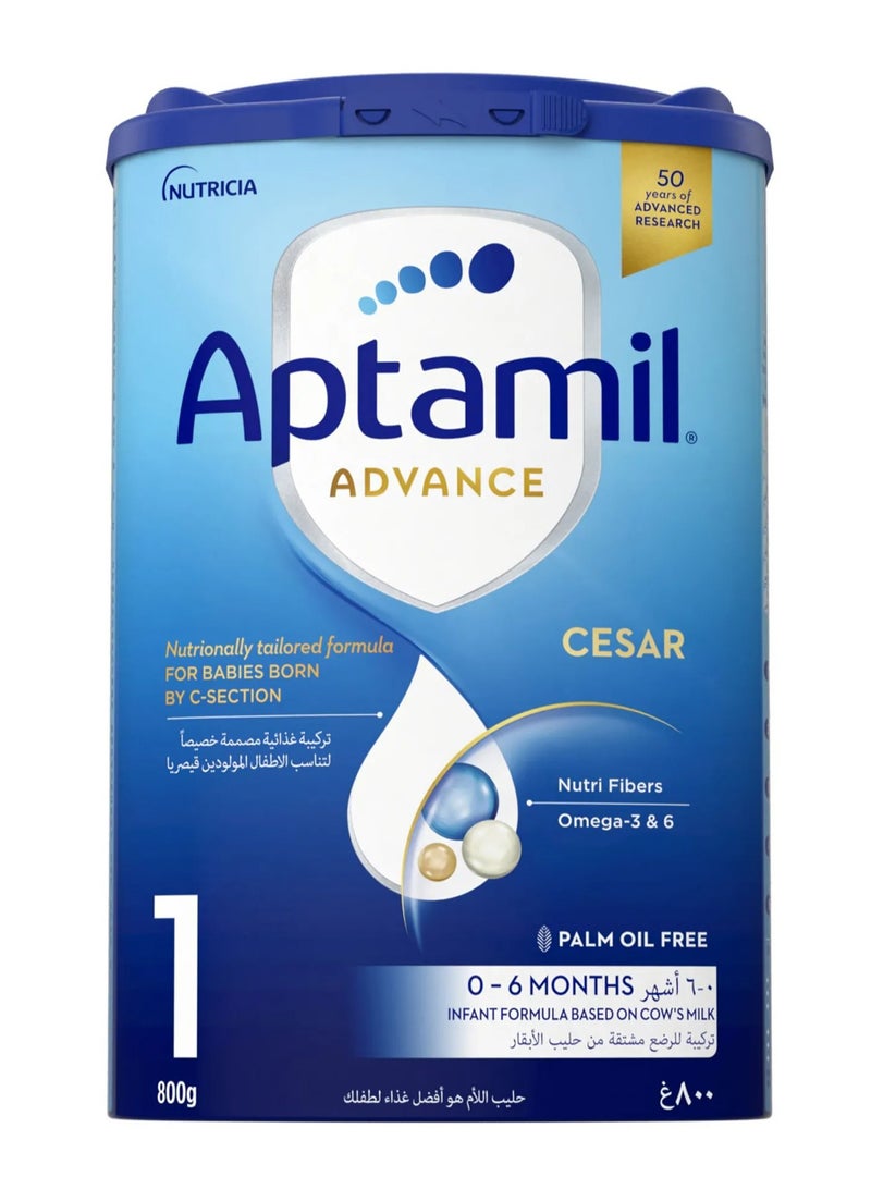 Aptamil Advance Cesar 1 Infant Milk Formula 0 To 6 Months Plain 800grams  Single  - Image 1