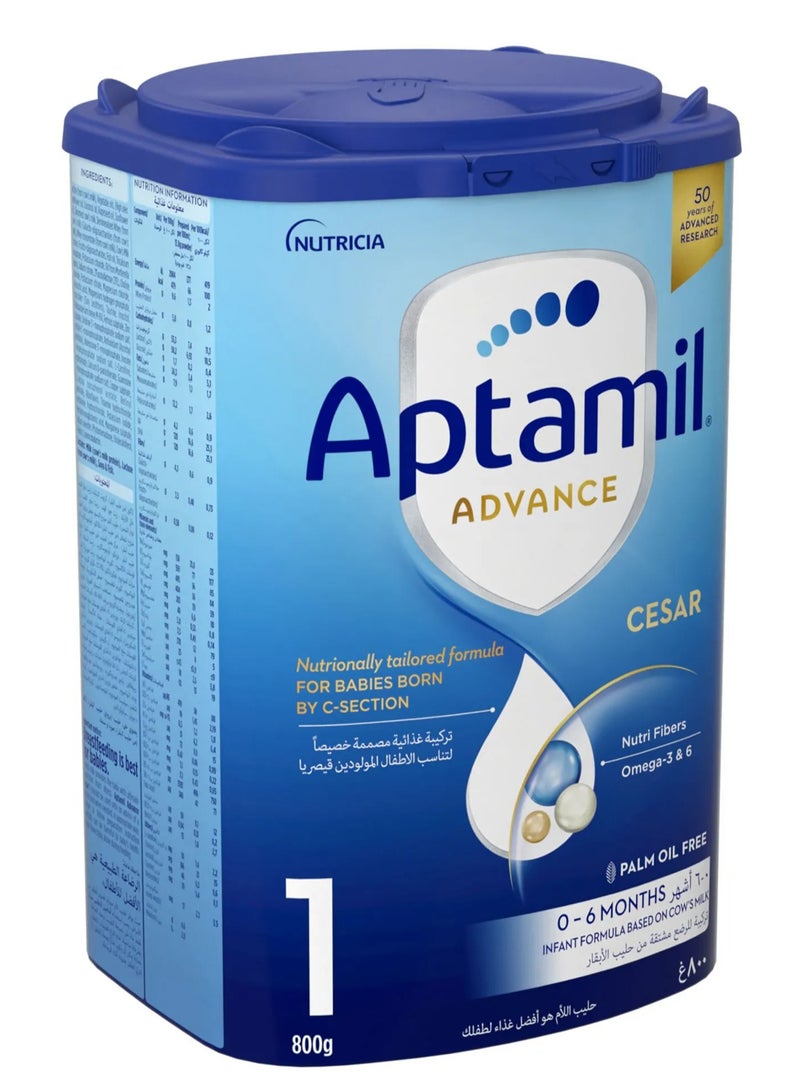 Aptamil Advance Cesar 1 Infant Milk Formula 0 To 6 Months Plain 800grams  Single  - Image 4